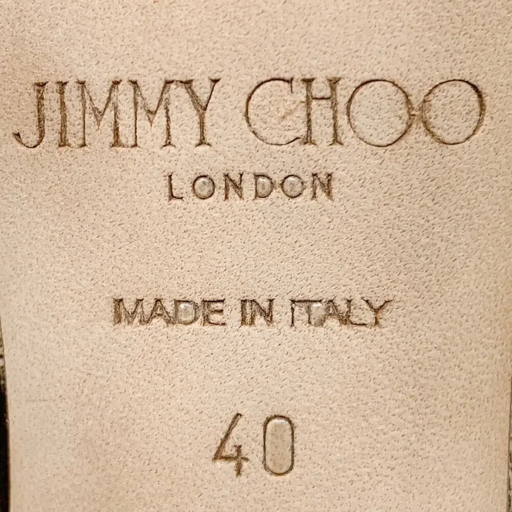 Jimmy Choo Annie 85 Platinum Ice Glitter Heels EU 40
